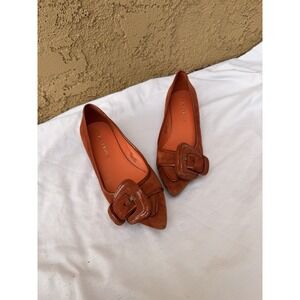 Via Spiga Women's Burnt Orange Leather Retro Flats Great Condition Size 6.5